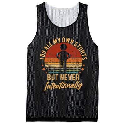 I Do All My Own Stunts But Never Intentionally Vintage Mesh Reversible Basketball Jersey Tank