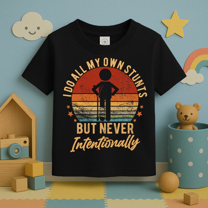 I Do All My Own Stunts But Never Intentionally Vintage Toddler T-Shirt