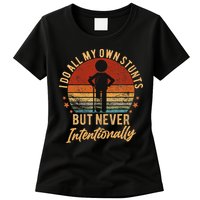 I Do All My Own Stunts But Never Intentionally Vintage Womens T-Shirt