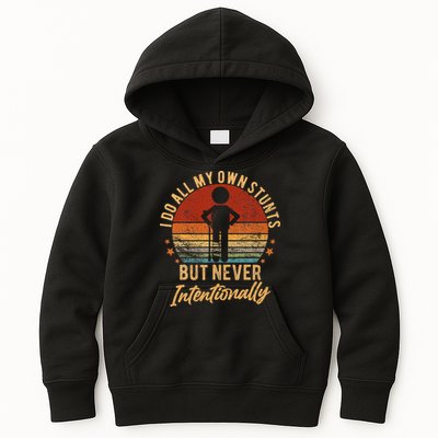 I Do All My Own Stunts But Never Intentionally Vintage Kids Hoodie