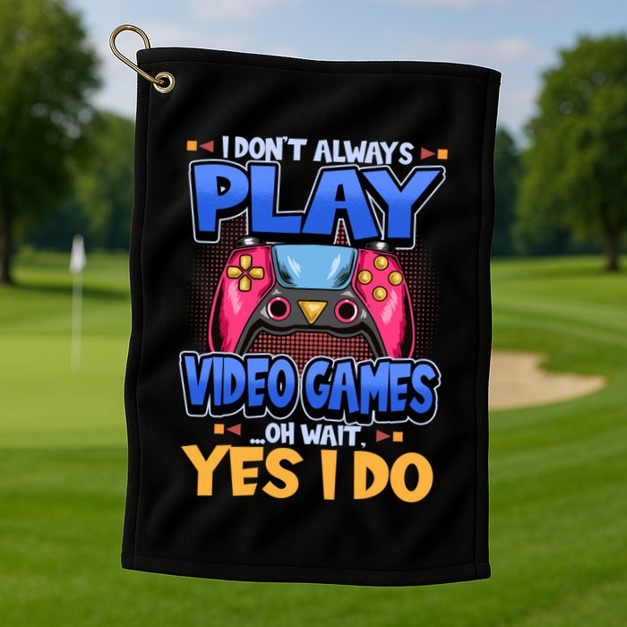 I Dont Always Play Video Games Oh Wait Yes I Do Gaming Gift Golf Towel
