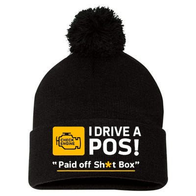 I Drive A Pos Paid Off Sht Box Pom Pom 12in Knit Beanie