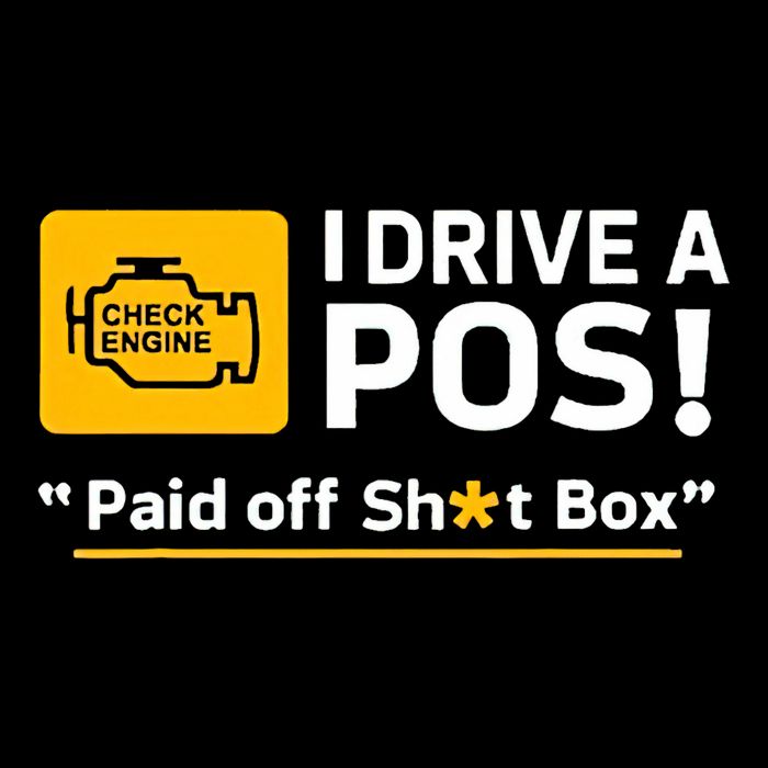 I Drive A Pos Paid Off Sht Box Cropped Pullover Crew