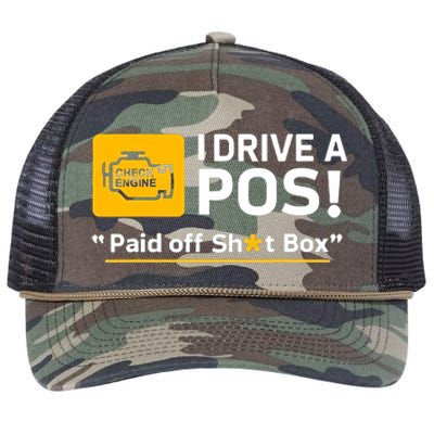 I Drive A Pos Paid Off Sht Box Retro Rope Trucker Hat Cap