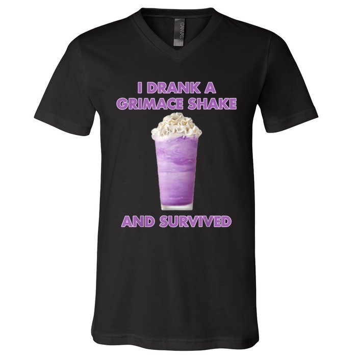 I Drank A Shake And Survived V-Neck T-Shirt