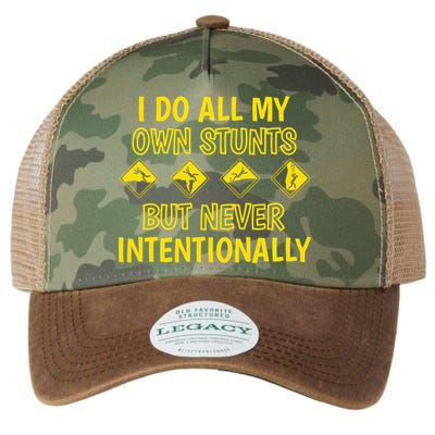 I Do All My Own Stunts Accident Prone Clumsy Get Well Funny Gift Legacy Tie Dye Trucker Hat