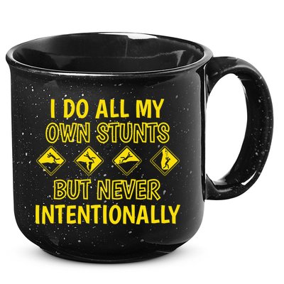 I Do All My Own Stunts Accident Prone Clumsy Get Well Funny Gift 15oz Campfire Ceramic Mug
