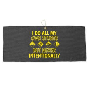 I Do All My Own Stunts Accident Prone Clumsy Get Well Funny Gift Large Microfiber Waffle Golf Towel