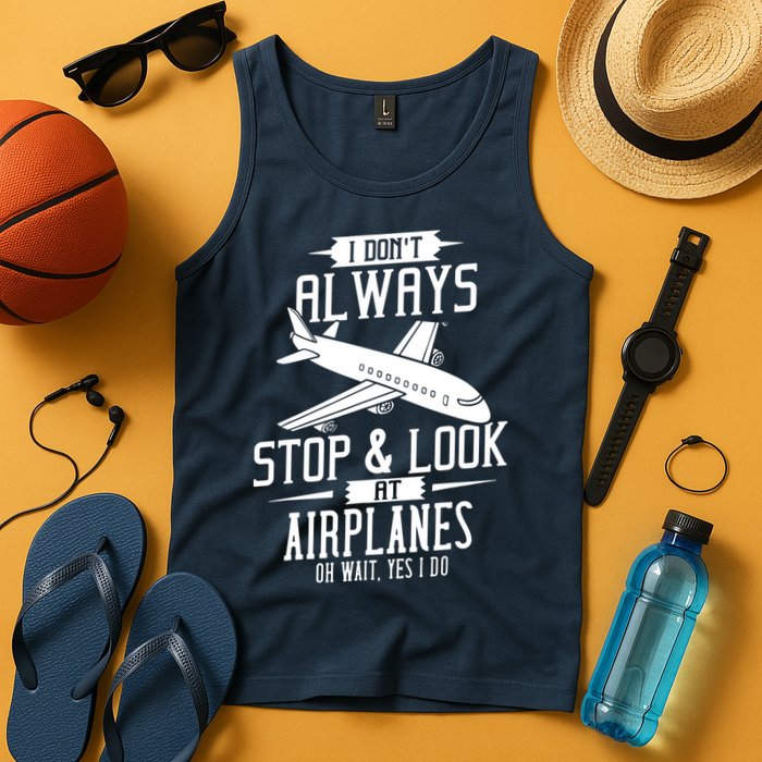 I DonT Always Stop And Look At Airplanes Tank Top