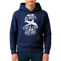 I DonT Always Stop And Look At Airplanes Kids Hoodie