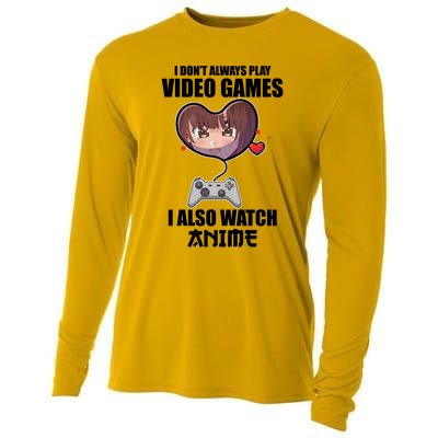 I Dont Always Play Video Games Funny Anime Gaming Gift Cooling Performance Long Sleeve Crew