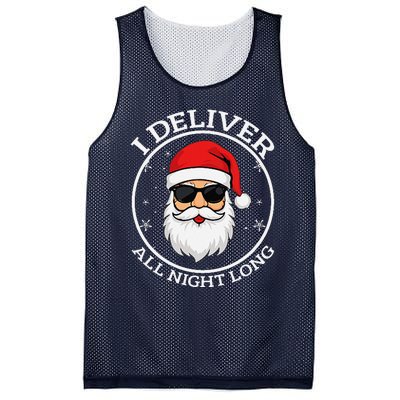 I Deliver All Night Long Santa Christmas Mesh Reversible Basketball Jersey Tank