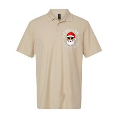 I Deliver All Night Long Santa Christmas Softstyle Adult Sport Polo