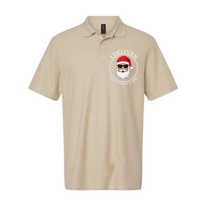 I Deliver All Night Long Santa Christmas Softstyle Adult Sport Polo