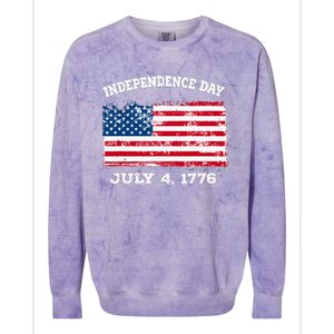 Independence Day American Flag Patriotic 1776 We The People Colorblast Crewneck Sweatshirt