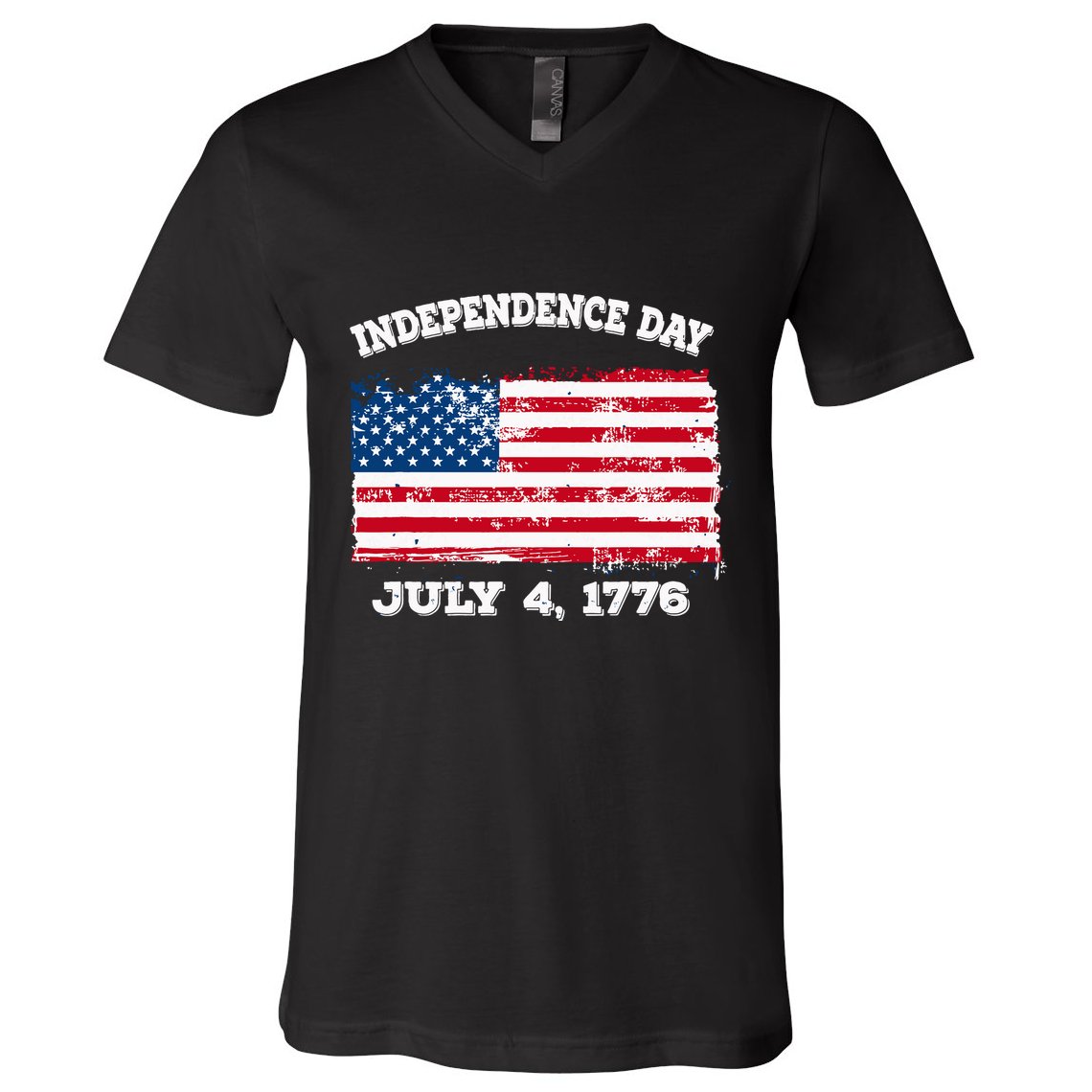 Independence Day American Flag Patriotic 1776 We The People V-Neck T-Shirt