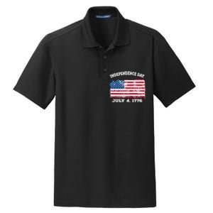 Independence Day American Flag Patriotic 1776 We The People Dry Zone Grid Polo