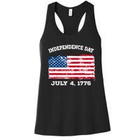 Independence Day American Flag Patriotic 1776 We The People Women's Racerback Tank