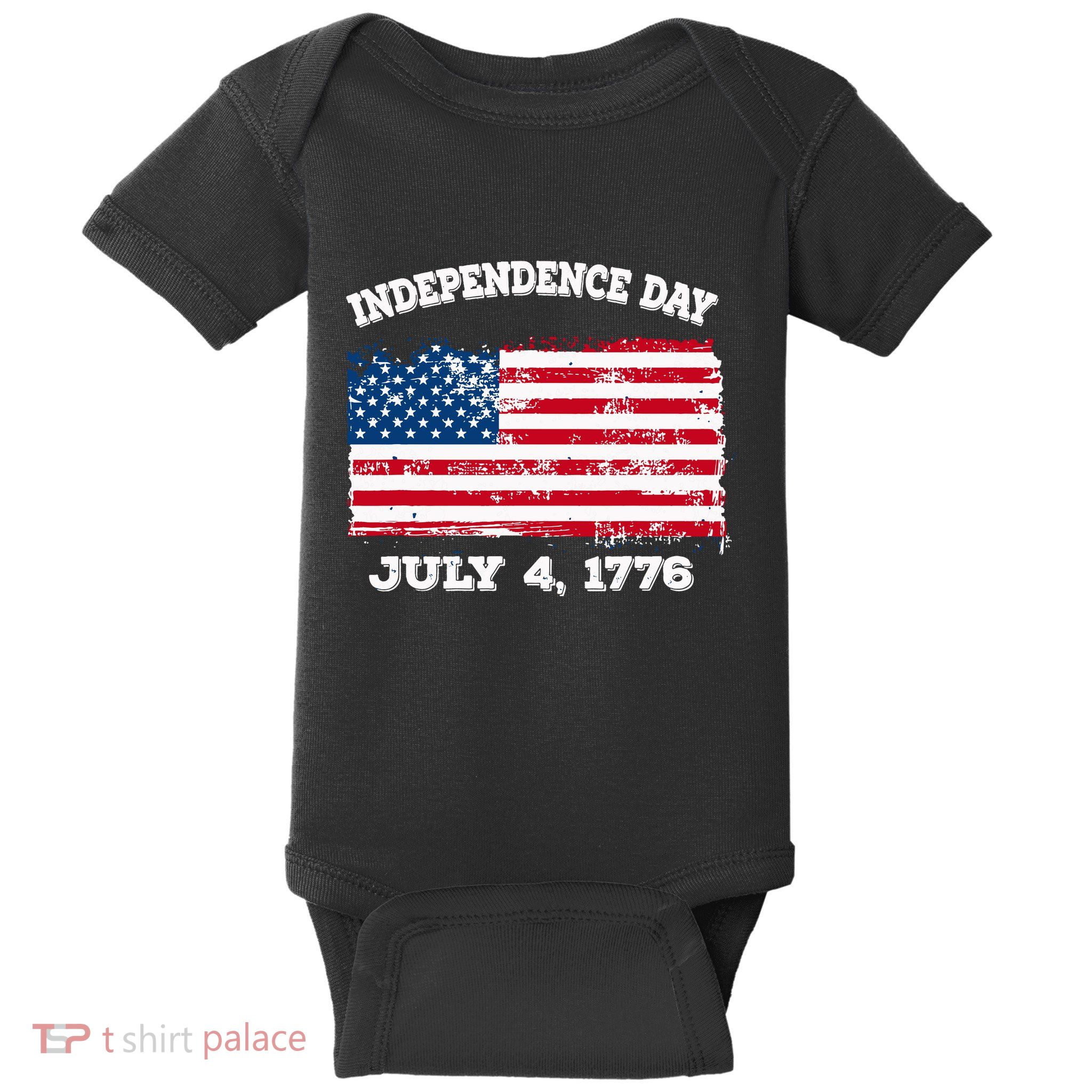 Independence Day American Flag Patriotic 1776 We The People Baby Bodysuit