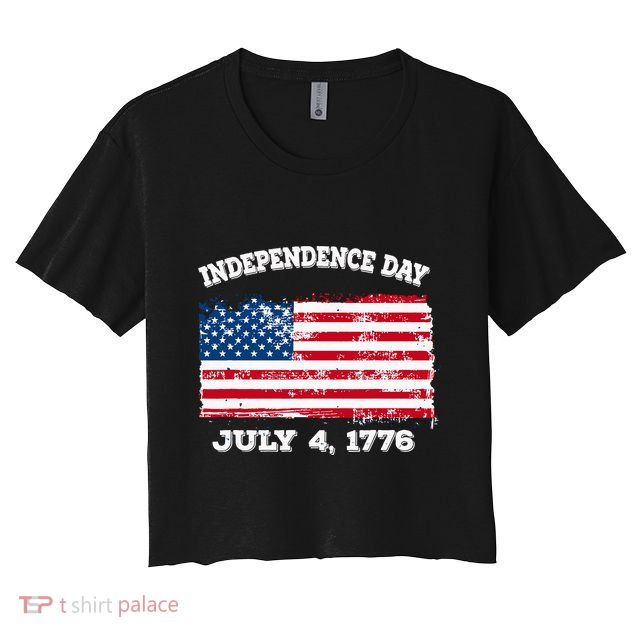 Independence Day American Flag Patriotic 1776 We The People Crop Top