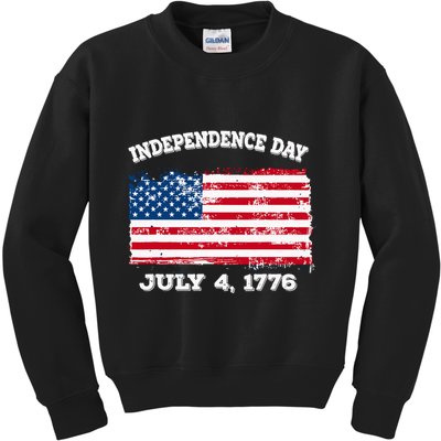 Independence Day American Flag Patriotic 1776 We The People Kids Sweatshirt