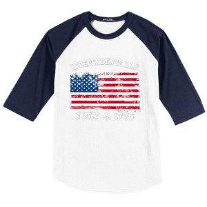 Independence Day American Flag Patriotic 1776 We The People Baseball Sleeve Shirt