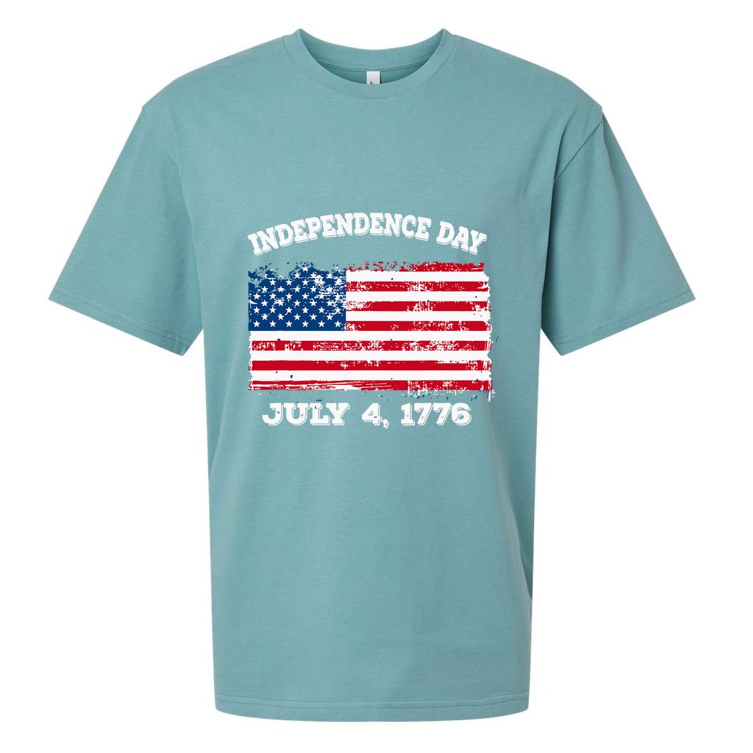 Independence Day American Flag Patriotic 1776 We The People Sueded Cloud Jersey T-Shirt