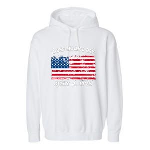 Independence Day American Flag Patriotic 1776 We The People Garment-Dyed Fleece Hoodie