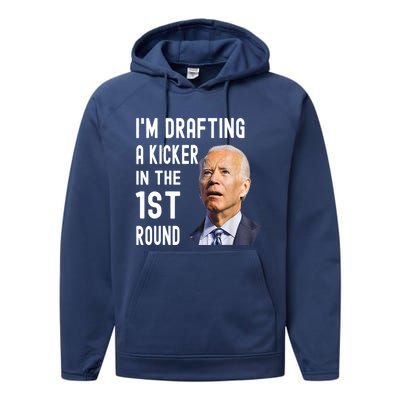 Im Drafting A Kicker In The 1st Round Joe Biden Funny Performance Fleece Hoodie