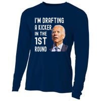 Im Drafting A Kicker In The 1st Round Joe Biden Funny Cooling Performance Long Sleeve Crew