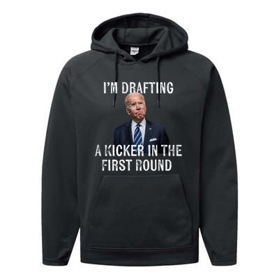 Im Drafting A Kicker In The 1st Round Joe Biden Funny Performance Fleece Hoodie