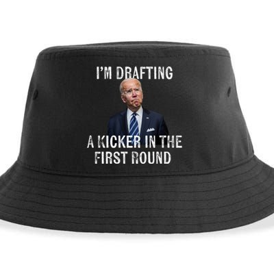 Im Drafting A Kicker In The 1st Round Joe Biden Funny Sustainable Bucket Hat