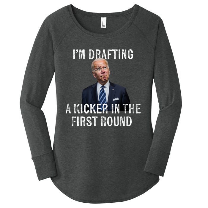 Im Drafting A Kicker In The 1st Round Joe Biden Funny Women's Perfect Tri Tunic Long Sleeve Shirt