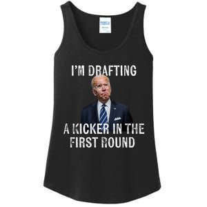 Im Drafting A Kicker In The 1st Round Joe Biden Funny Ladies Essential Tank