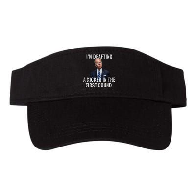 Im Drafting A Kicker In The 1st Round Joe Biden Funny Valucap Bio-Washed Visor