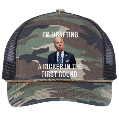 Im Drafting A Kicker In The 1st Round Joe Biden Funny Retro Rope Trucker Hat Cap