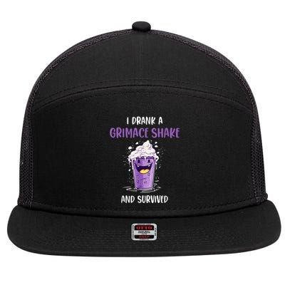 I Drank Agrimace Shake And Survived 7 Panel Mesh Trucker Snapback Hat