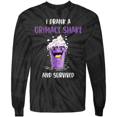 I Drank Agrimace Shake And Survived Tie-Dye Long Sleeve Shirt