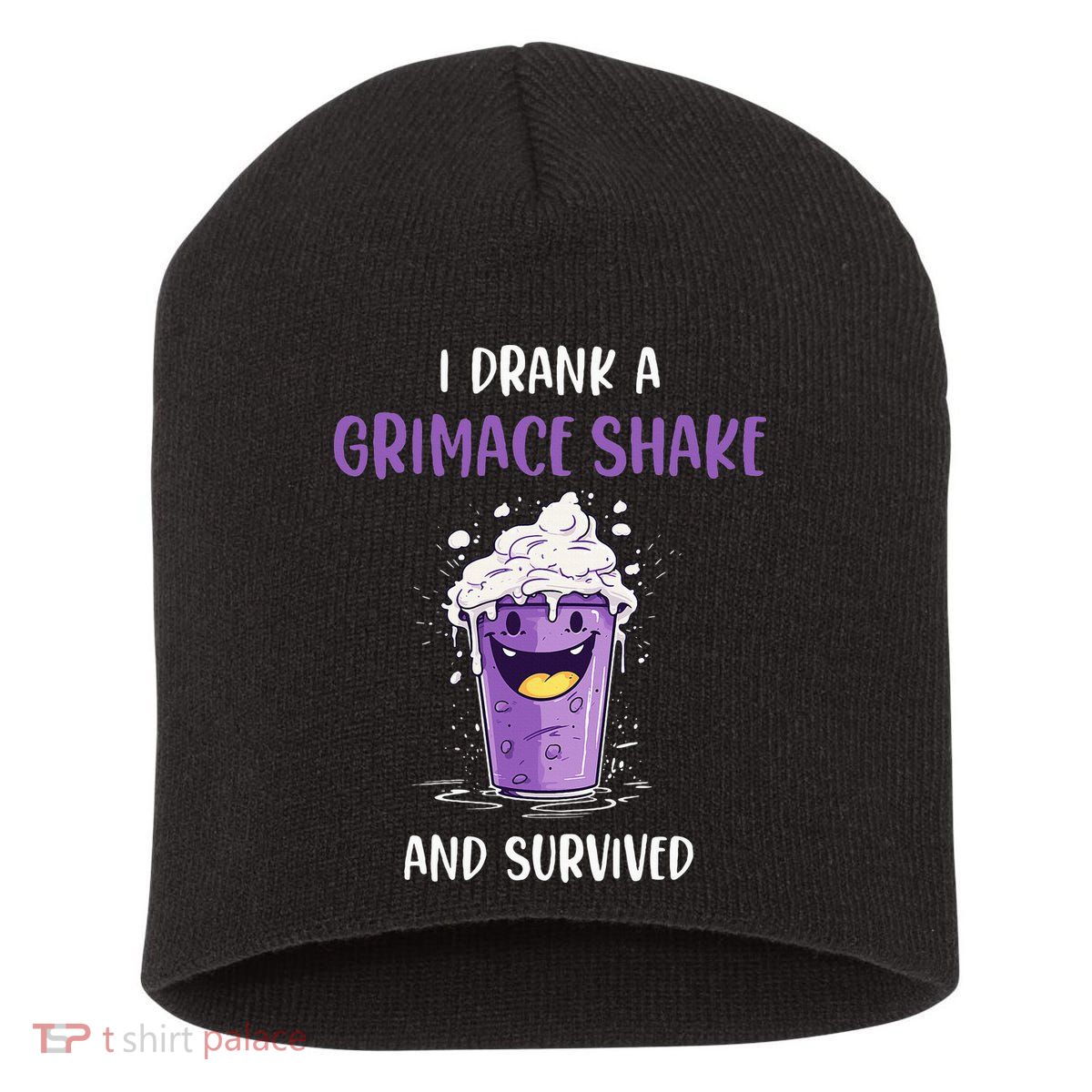 I drank a grimace shake and survived Short Acrylic Beanie