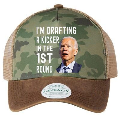 IM Drafting A Kicker In The 1st Round Funny Biden Confused Legacy Tie Dye Trucker Hat