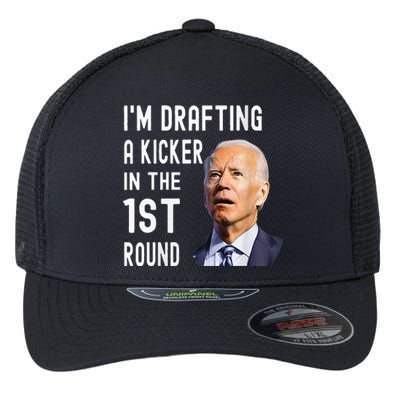 IM Drafting A Kicker In The 1st Round Funny Biden Confused Flexfit Unipanel Trucker Cap