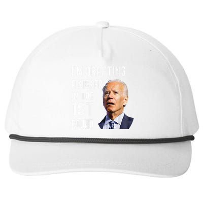 IM Drafting A Kicker In The 1st Round Funny Biden Confused Snapback Five-Panel Rope Hat