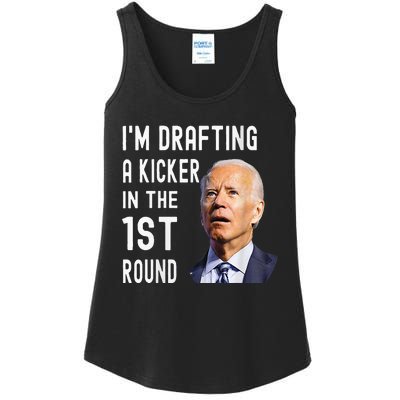 IM Drafting A Kicker In The 1st Round Funny Biden Confused Ladies Essential Tank