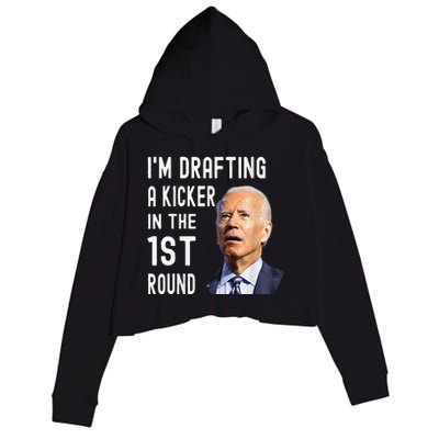 IM Drafting A Kicker In The 1st Round Funny Biden Confused Crop Fleece Hoodie