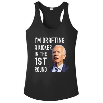 IM Drafting A Kicker In The 1st Round Funny Biden Confused Ladies PosiCharge Competitor Racerback Tank