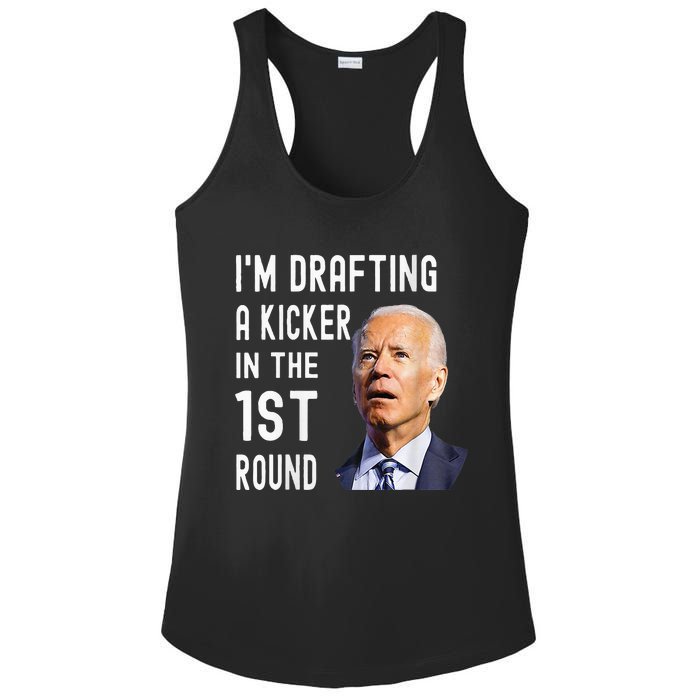 IM Drafting A Kicker In The 1st Round Funny Biden Confused Ladies PosiCharge Competitor Racerback Tank