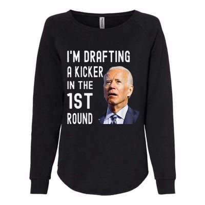 IM Drafting A Kicker In The 1st Round Funny Biden Confused Womens California Wash Sweatshirt