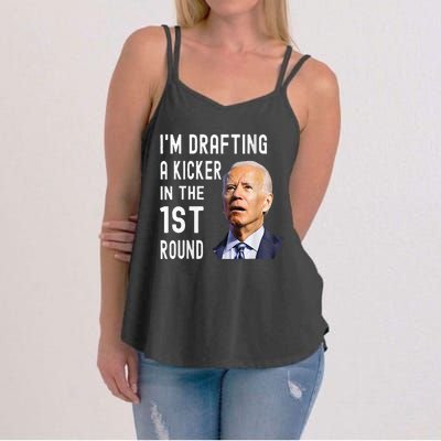 IM Drafting A Kicker In The 1st Round Funny Biden Confused Women's Strappy Tank