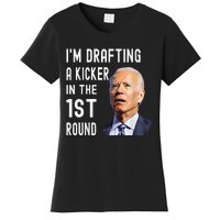 IM Drafting A Kicker In The 1st Round Funny Biden Confused Women's T-Shirt