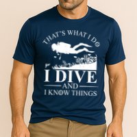 I Dive And I Know Things Scuba Diver Gift Scuba Diving Cooling Performance Crew T-Shirt